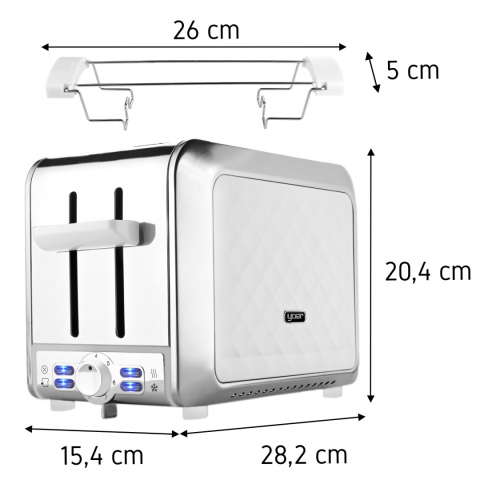 ZESTAW Czajnik elektryczny Yoer EK01W + Toster Yoer T01W seria Diamond