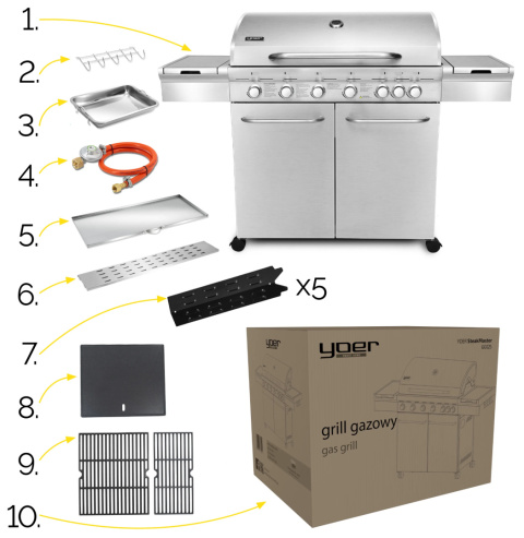 Grill gazowy Yoer SteakKing GG02S 6+1 Grill gazowy Yoer SteakKing GG02S 6+1