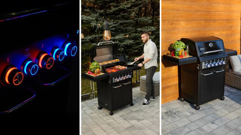 ZESTAW Grill gazowy Yoer BeefChef GG06BK 3+2 +Pokrowiec +Rożen +Płyta +Osłona butli