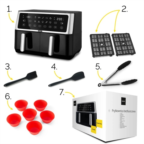 Air Fryer Frytkownica beztłuszczowa 10L Yoer DualCrisp AF02BK