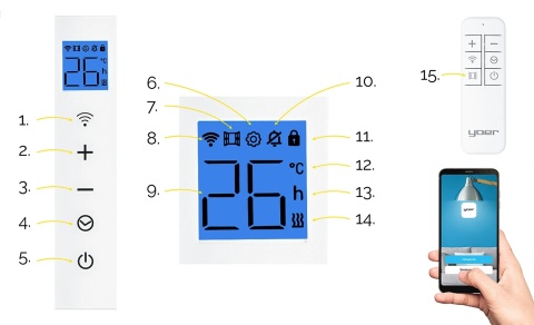 Elektryczny grzejnik na podczerwień Yoer Quadro IRH03W Elektryczny grzejnik na podczerwień Yoer Quadro IRH03W