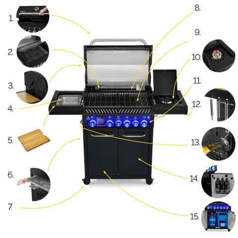 Grill gazowy Yoer BeefMaster GG04BK 4+2 Grill gazowy Yoer BeefMaster GG04BK 4+2