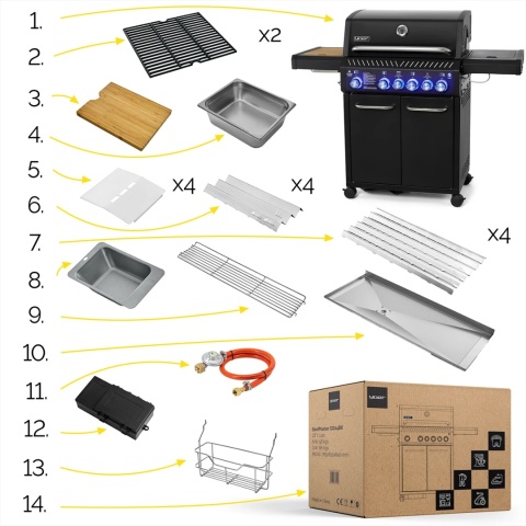 Grill gazowy Yoer BeefMaster GG04BK 4+2 Grill gazowy Yoer BeefMaster GG04BK 4+2
