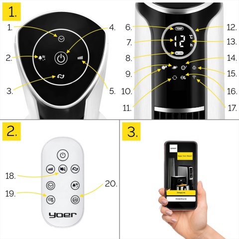 Wentylator kolumnowy Yoer Verto TF01W Wentylator kolumnowy Yoer Verto TF01W