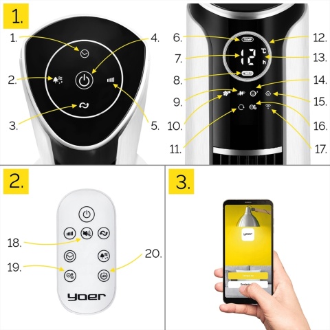 Wentylator kolumnowy Yoer Verto TF01W Wentylator kolumnowy Yoer Verto TF01W