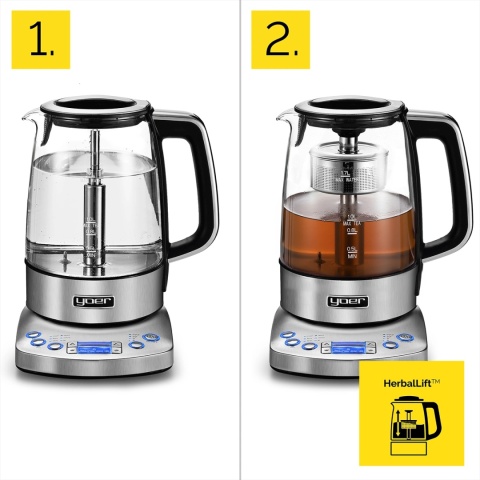 Bezprzewodowy czajnik elektryczny z zaparzaczem herbaty Yoer Flavoro EK03S