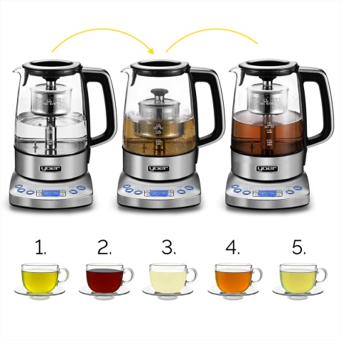 Bezprzewodowy czajnik elektryczny z zaparzaczem herbaty Yoer Flavoro EK03S