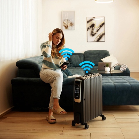 Grzejnik elektryczny Olejowy Yoer 2500W Energooszczędny 10 żeber ➕WiFi ➕TIMER