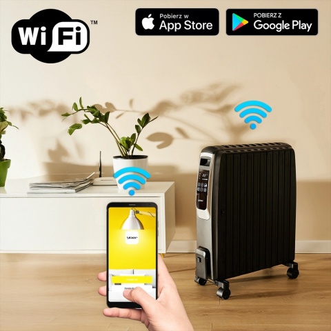 Grzejnik elektryczny Olejowy Yoer 2500W Energooszczędny 10 żeber ➕WiFi ➕TIMER