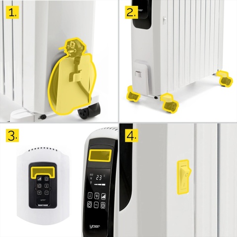 Elektryczny Grzejnik olejowy Yoer Inferno OFR1025W