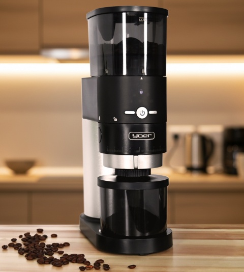 Elektryczny młynek żarnowy do kawy Yoer Mulino BCG01BK