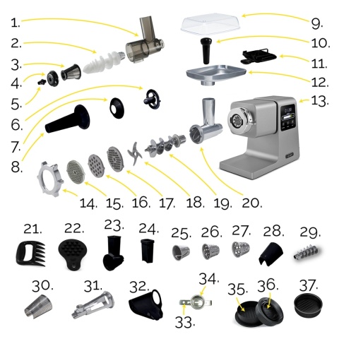 Maszynka do mielenia mięsa, wyciskarka, szatkownica Yoer GrindForce MG02S Maszynka do mielenia mięsa, wyciskarka, szatkownica Yoer GrindForce MG02S