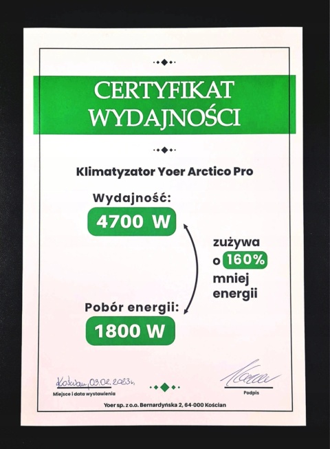 Przenośny Klimatyzator Yoer Arctico Pro PAC02W Przenośny Klimatyzator Yoer Arctico Pro PAC02W