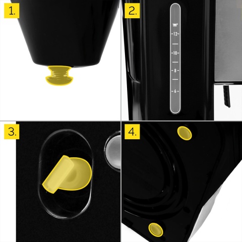 Przelewowy ekspres do kawy z dystrybutorem gorącej wody Yoer Infuso CMW02BK