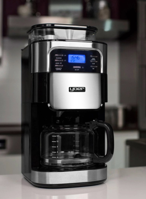 Drip coffee maker with burr grinder YOER Burrio CMG01BK Drip coffee maker with burr grinder YOER Burrio CMG01BK