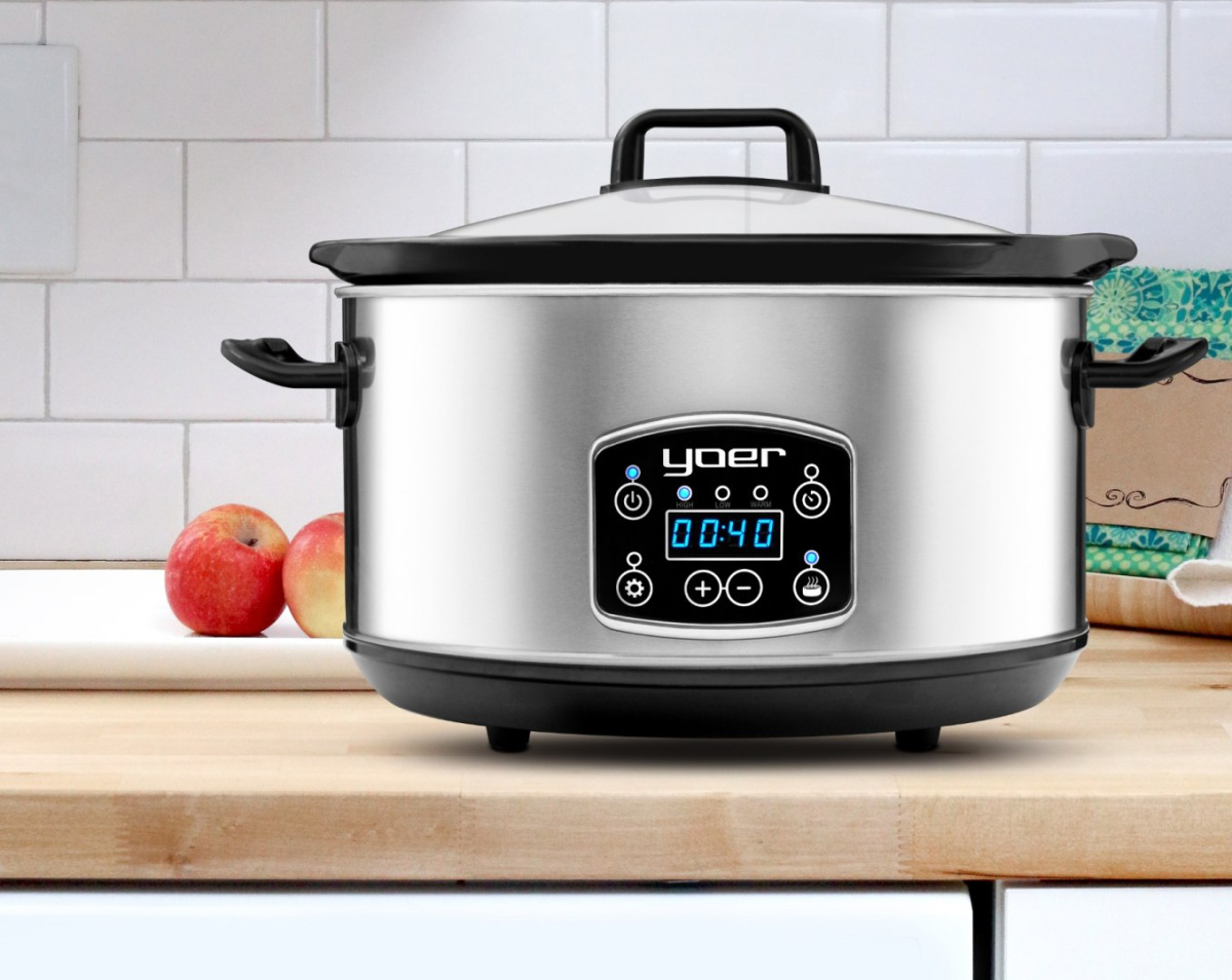 YOER CLEVER-COOK SC4502S Slow Cooker - Electric Ceramic Pot with Timer YOER CLEVER-COOK SC4502S Slow Cooker - Electric Ceramic Pot with Timer