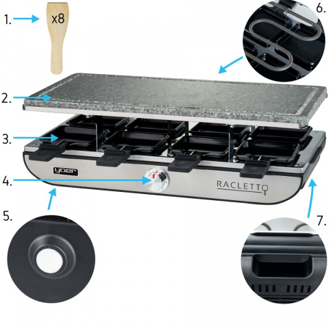 Electric grill raclette YOER Racletto ERG03S Electric grill raclette YOER Racletto ERG03S