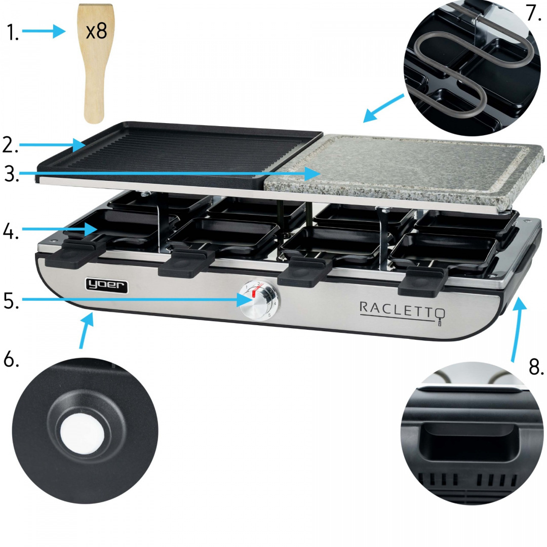 Electric grill raclette YOER Racletto ERG04S Electric grill raclette YOER Racletto ERG04S