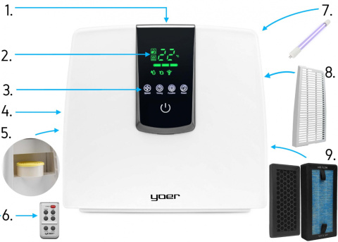Air purifier YOER Pure Spot AP02W Air purifier YOER Pure Spot AP02W