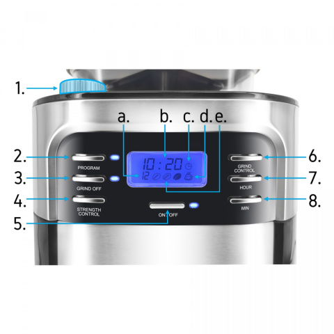 Drip coffee maker with burr grinder YOER Burrio CMG01BK Drip coffee maker with burr grinder YOER Burrio CMG01BK