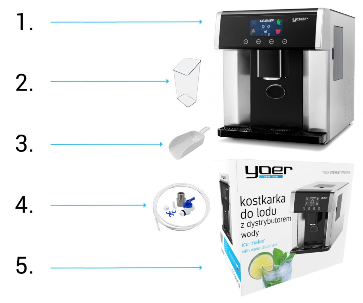 Ice maker with water dispenser YOER Everest IMW02S Ice maker with water dispenser YOER Everest IMW02S