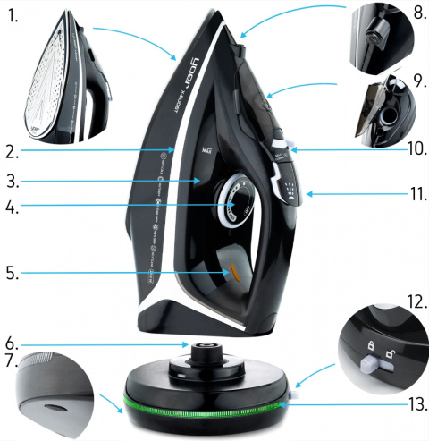 Steam iron YOER X-Boost SI01BK Steam iron YOER X-Boost SI01BK