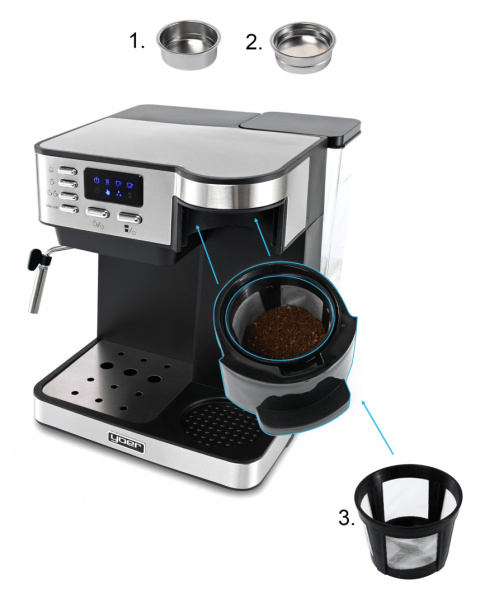3in1 Combi coffee maker YOER Dualio CCM03BK 3in1 Combi coffee maker YOER Dualio CCM03BK
