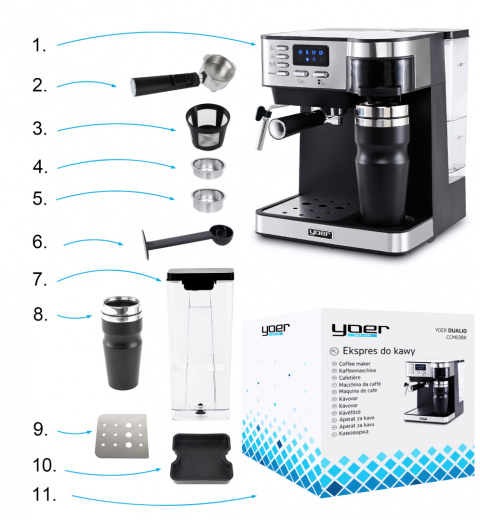 3in1 Combi coffee maker YOER Dualio CCM03BK 3in1 Combi coffee maker YOER Dualio CCM03BK
