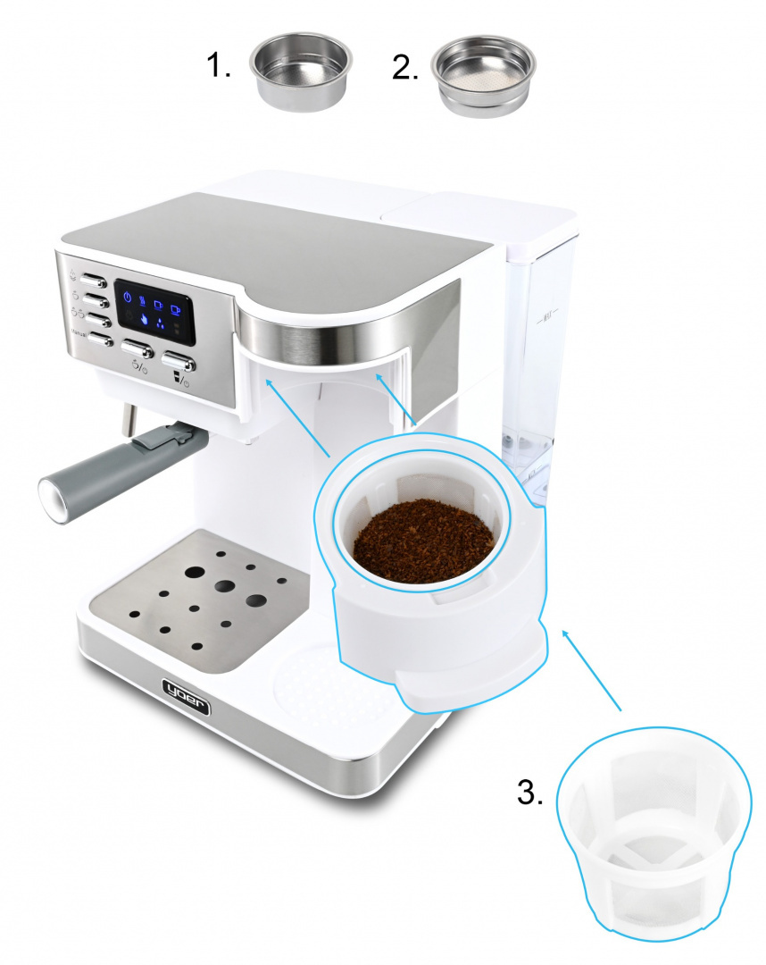 3in1 Combi coffee maker YOER Dualio CCM03W