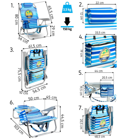 Tourist chair with cooler YOER HAWAII Tourist chair with cooler YOER HAWAII