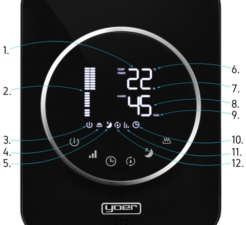 Humidifier YOER Aqualio HU01BK Humidifier YOER Aqualio HU01BK