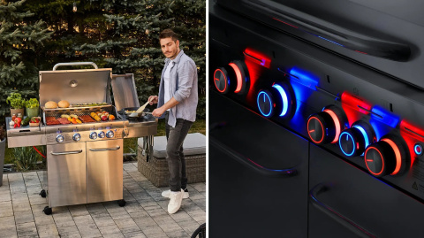 Zestaw Grill gazowy GG01S +Pokrowiec +Rożen +Płyta +Osłona butli