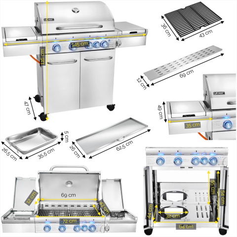 Zestaw Grill gazowy GG01S +Pokrowiec
