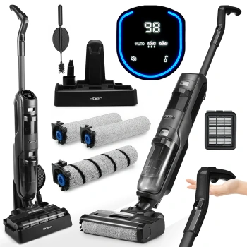 VCW01G ZESTAW Pionowy odkurzacz myjący Yoer AquaVac + Filtr HEPA 12 + Wałek do podłóg twardych